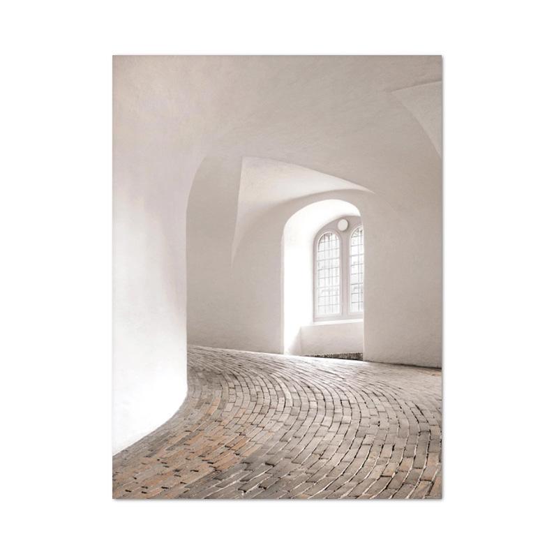 Póster de arquitectura Neutral abstracta moderna, lienzo de esquina de escaleras, pintura de galería, imágenes artísticas de pared, decoración minimalista Bohemia para el hogar