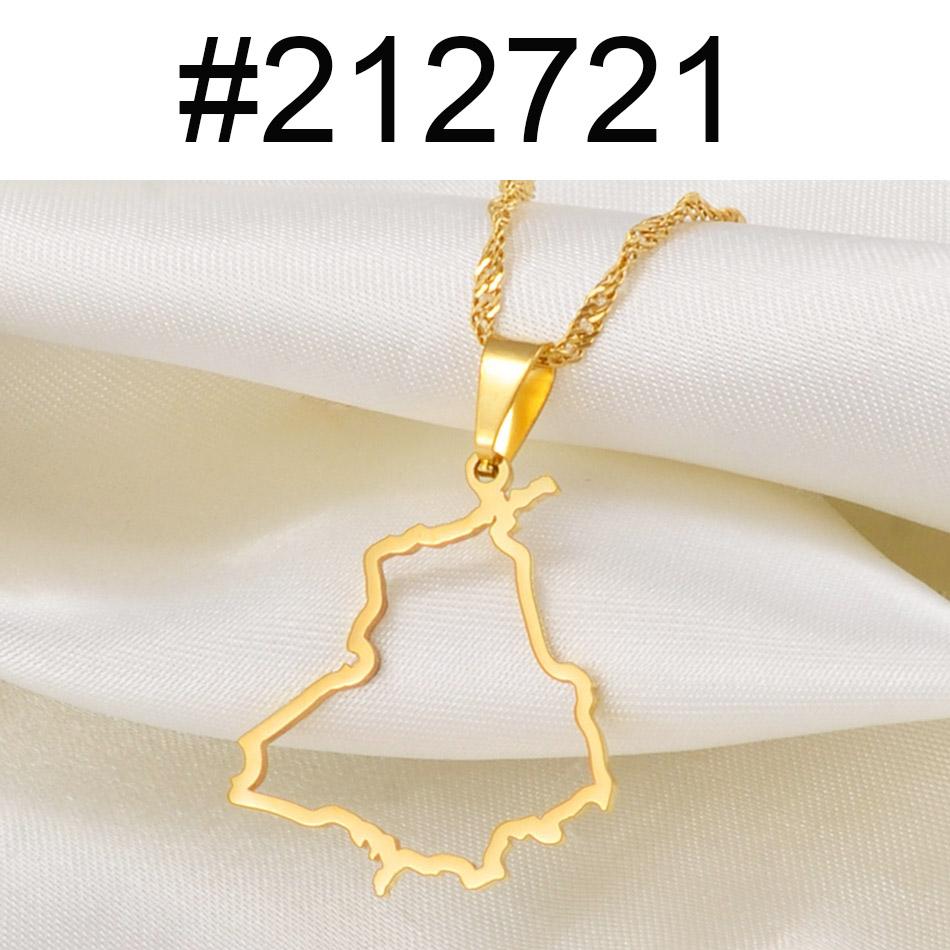 Anniyo Punjab State India Map Pendant Necklace Outline Jewelry #212721 45cm OR 17.7 Inches