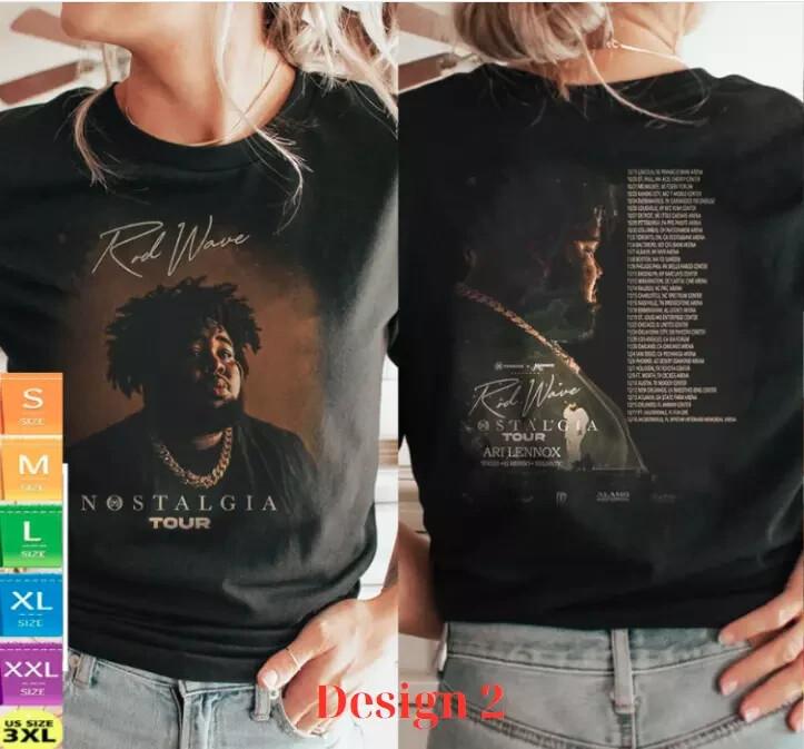 

Rod Wave Nostalgia Rap Music 90s T-Shirt Unisex Tour 2023 Tee Gift fans S-5XL Unisex T-Shirt XXXXL