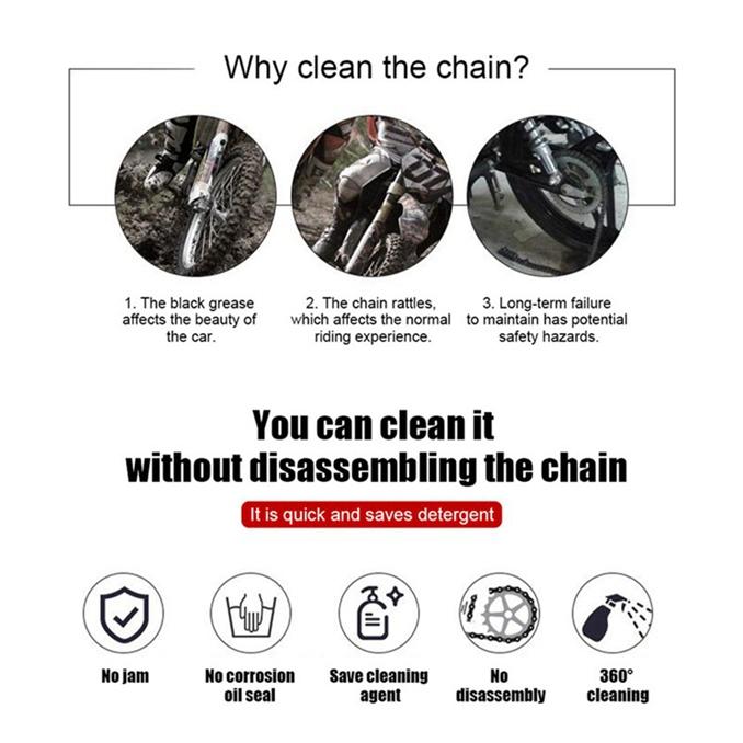 Motorcycle Bicycle Chain Cleaning Tool Double-ended Chain Brush
