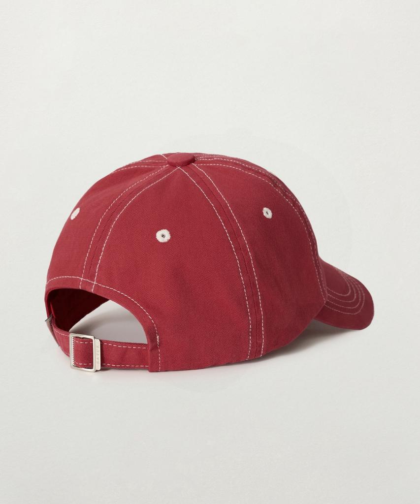 Seteo Contrast Color Stitch Dyed Ball Cap Red