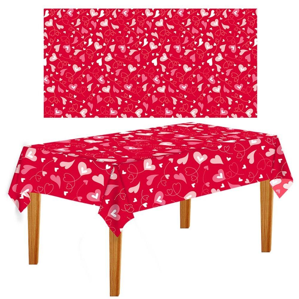 Plastic Valentine's Day Tablecloth Waterproof Table Cover New Disposable Tablecloths  Wedding