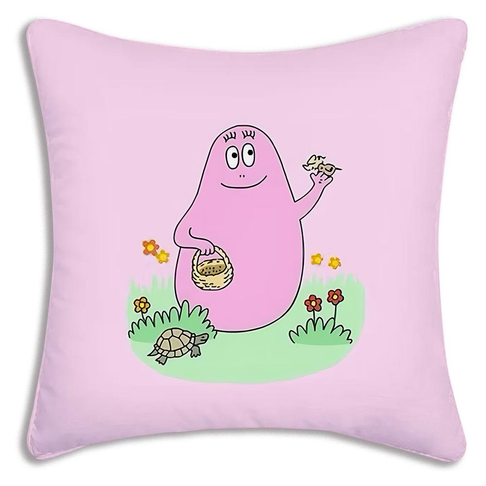 Anime B-Barbapapas Pillow Covers Cartoon Sofa Decorative Home Double-sided Printing Short Plush Cute Cushion Cover