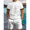 Einfaches Lässiges Herren T-Shirt Shorts 2-teiliges Set Große Größe Locker Sport Kurzarm und Shorts Set Urlaubs Herrenbekleidung
