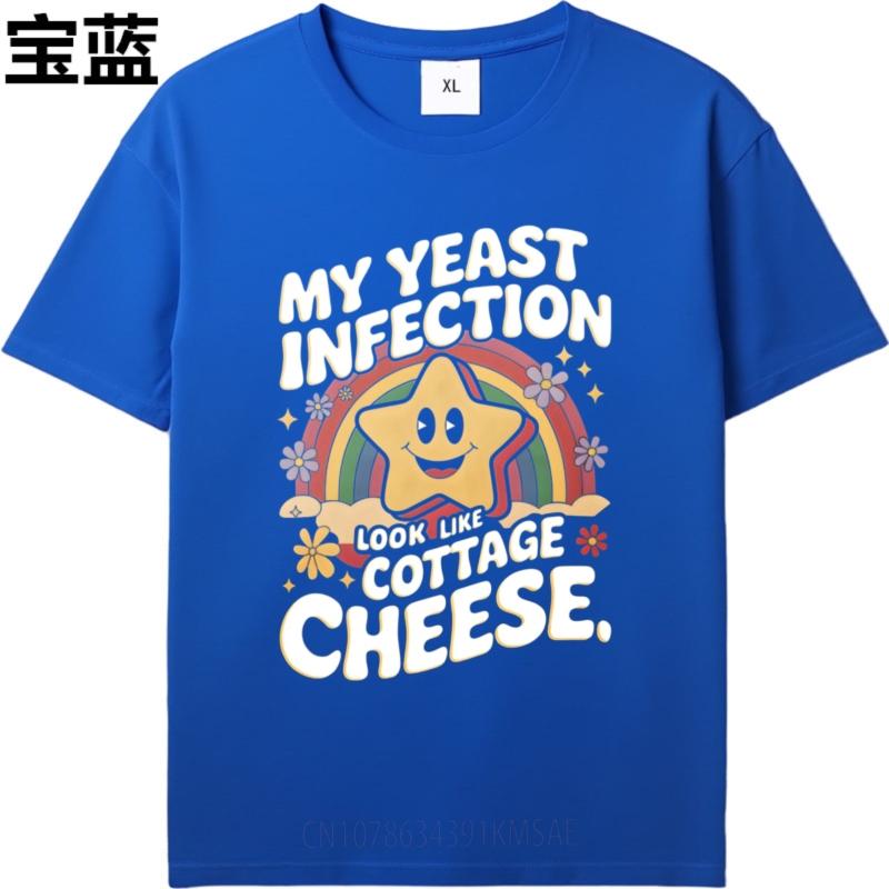 Summer top Printed Boys O Neck tshirt Black My Yeast Infection Look Like Cottage Cheese Stylish For her tees Oversized Tshirt