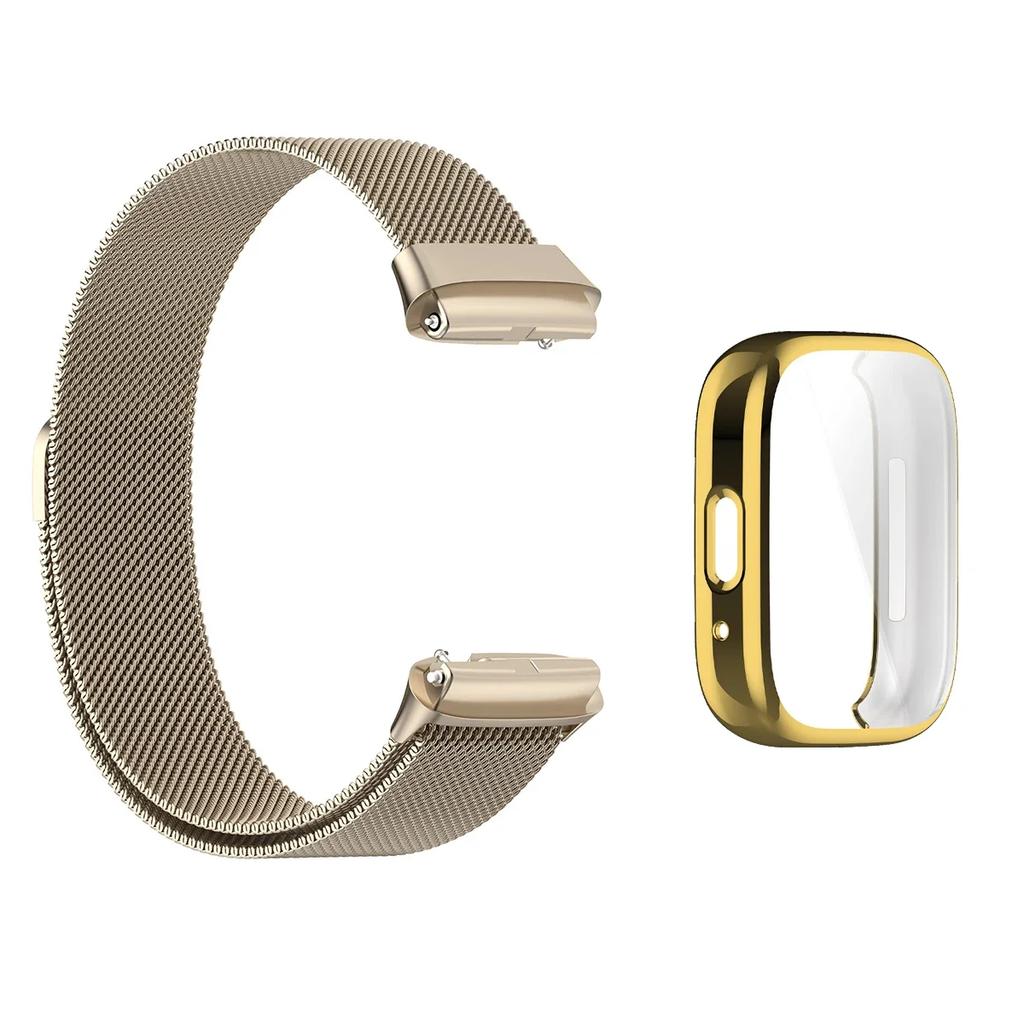 Strap For Xiaomi Redmi Watch 3 Active/3 Lite With TPU Soft Case Screen Protector Replacement Metal Milanese Magnetic Watchband