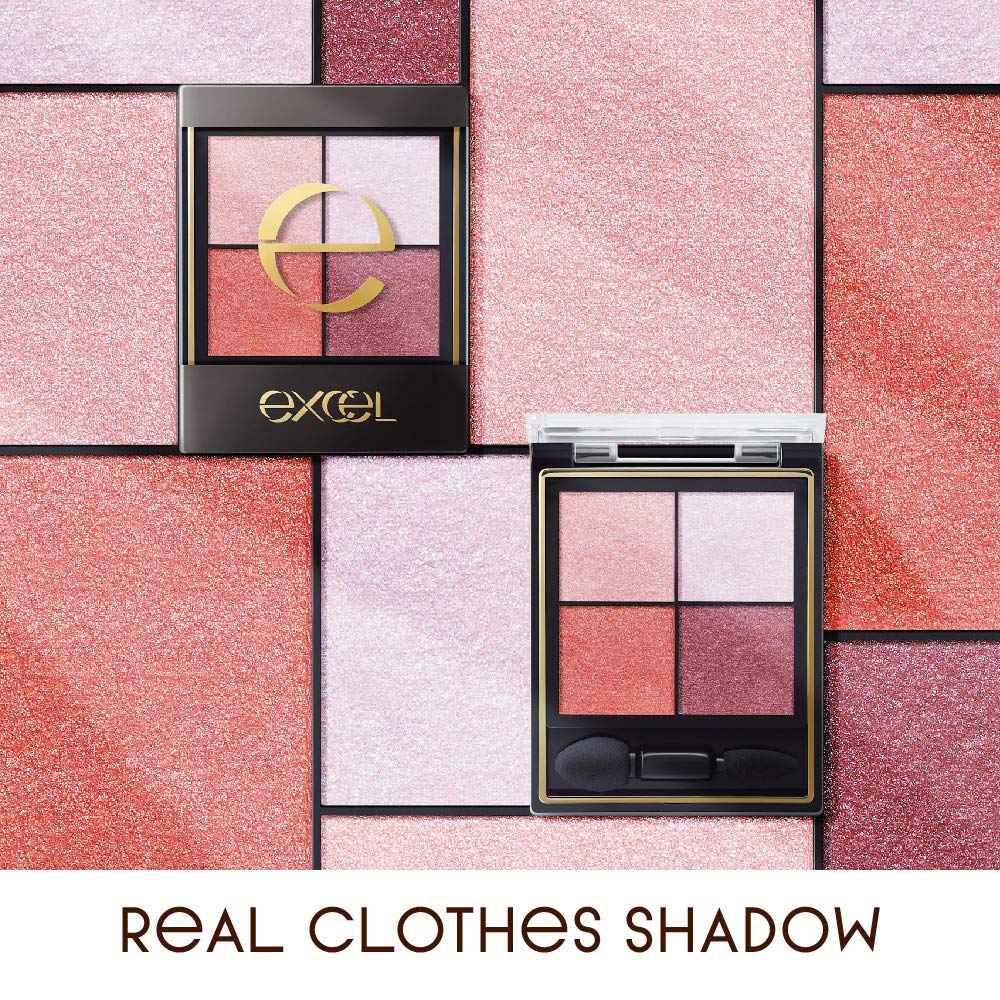 Excel Real Close Shadow CS07 Palette Eyeshadow 3 Textures (Flower Barrette) Eyeshadow, 4-Color Palette, (Gloss, Glitter, Matte)