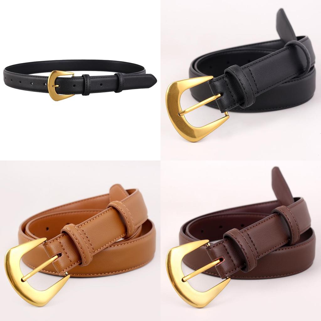 Womens Genuine Leather Belt With Pin Buckle For Casual Jeans Fashion Accessory