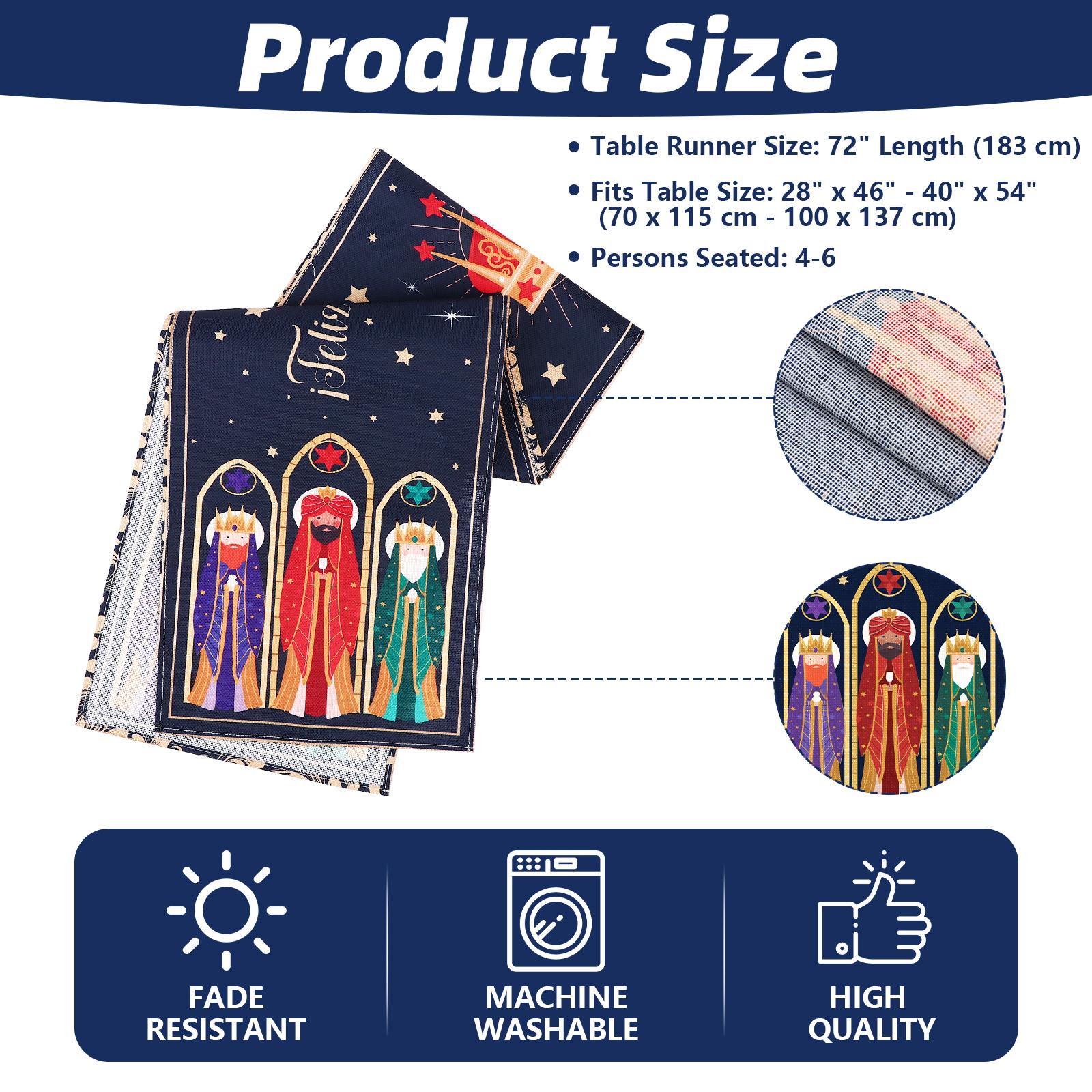 

Универсальные украшения ко Дню трех королей, скатерть-дорожка Рождество , баннер Звезда , баннер Ночь Богоявления , 13x48 дюймов, христианские подарки, рождественский флаг F