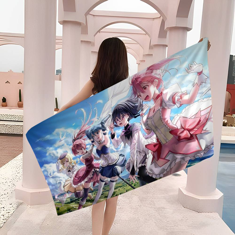 P-Puella Magi Madoka M-Magica Microfiber Beach Towel Absorbent Quick Dry Soft Yoga Swimming Resort Mountain Climbing Towel