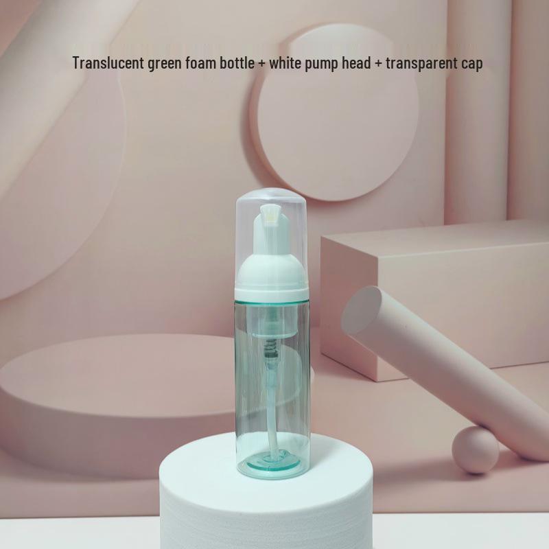 60ml Translucent Green Press Foaming Mousse Bottle for Facial Cleanser