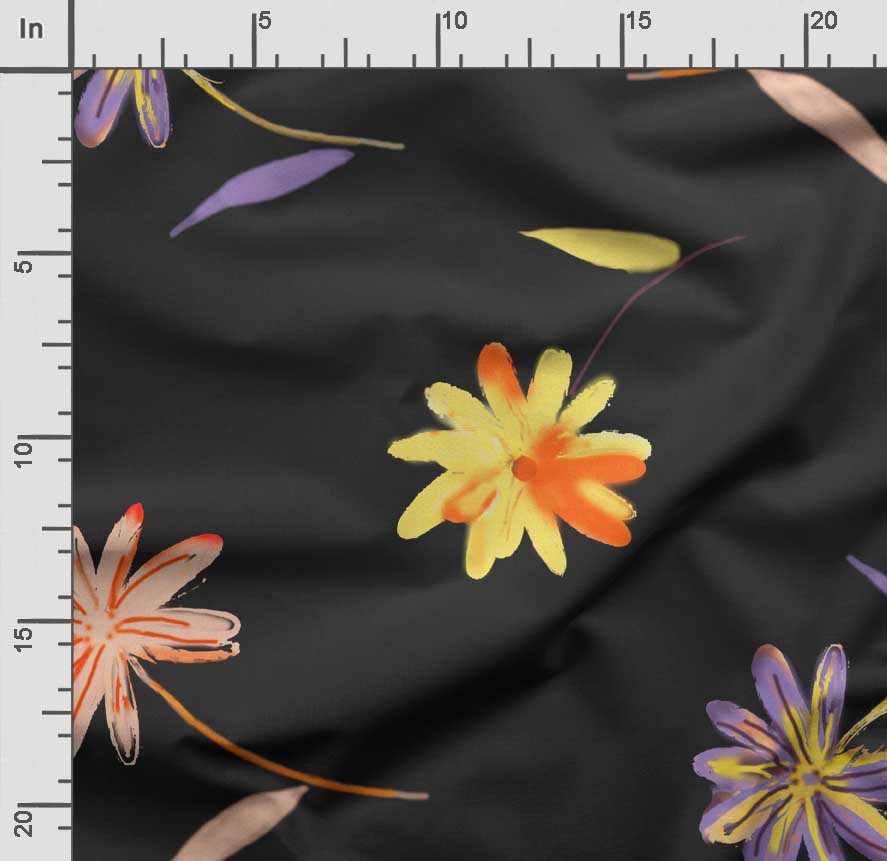 Soimoi Floral Print,  Cotton Cambric, Quilting Fabric Sold by The Yard 42 Inch Wide, Medium Weight Cotton Fabric, Sewing  Supplies,Blue &