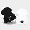 European and American Simple Love Embroidery Sticker Knitted Hat Men and Women Street Fashion Warm Pile Hat Autumn and Winter Personality Cold Hat