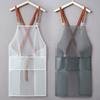 Transparent TPU Cross Back Cooking Apron Oil-proof Overall Household Kitchen Women Work Clothes with Pocket Halter Apron