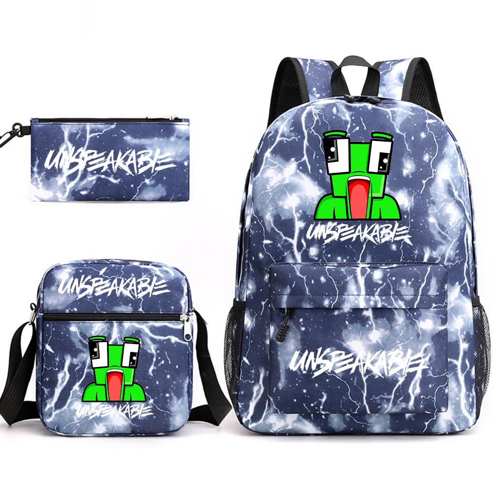 Unspeakable School Bag Fashion Male And Female Student Backpack Casual Crossbody Bag Cartoon Printed Backpack