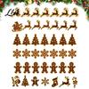 Decoraciones de Pared para Navidad para el Hogar 7 Piezas Luces de Silueta de Madera Luminosas, Decoración LED de Navidad, Pegatinas de Reno Santa Árbol Galleta de Jengibre Copo de Nieve Adornos