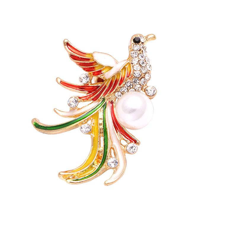 Exquisite Fashionable Pearl Bird All-match Dress Brooch for Women