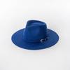 Autumn Winter French Style Pure Wool Fedora Hat With Belt Men Women Vintage Jazz Felt Cap Big Brim Stylish Casual Warm Dress Hat