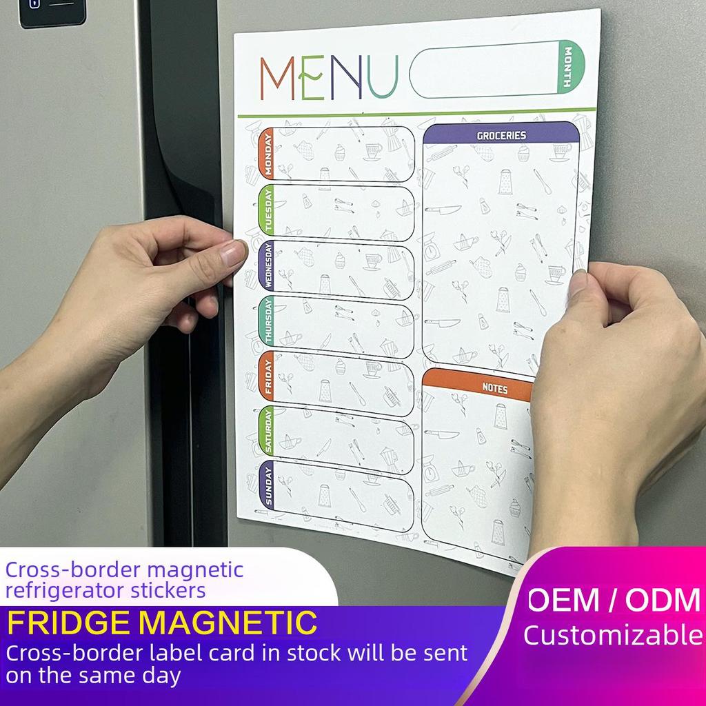 Planificator Săptămânal Lunar Magnetic Șters & Autocolant Memo Tablă Albă pentru Frigider