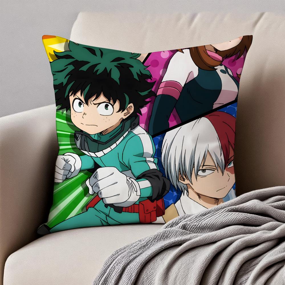 Inspirational Dynamic MMy Hero Academias Cushion Cover Pillowcase Antidustmite Invisible Zipper Short Plush Sofa Cushion