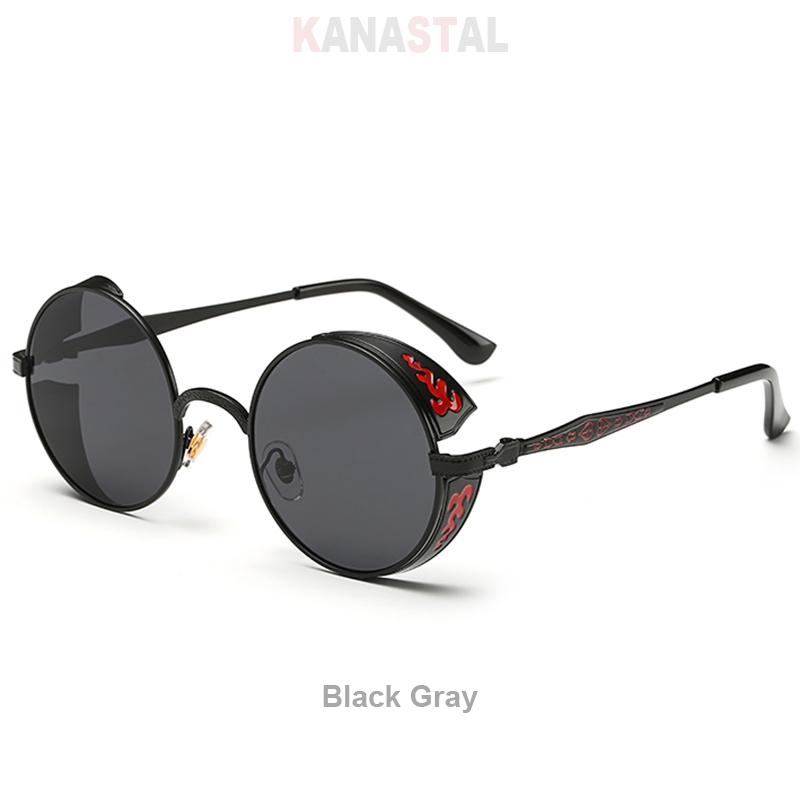 

Women Punk Sunglasses Men UV400 Sun Glasses Metal Eyeglasses Frame Party Sunscreen Outdoor Beach Goggles Anti UV Shade Eyewear черный серый