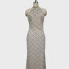 2023 Spring/Summer Women's Sleeveless Halter Neck Gold Hip-Hugging Prom Tail Dress