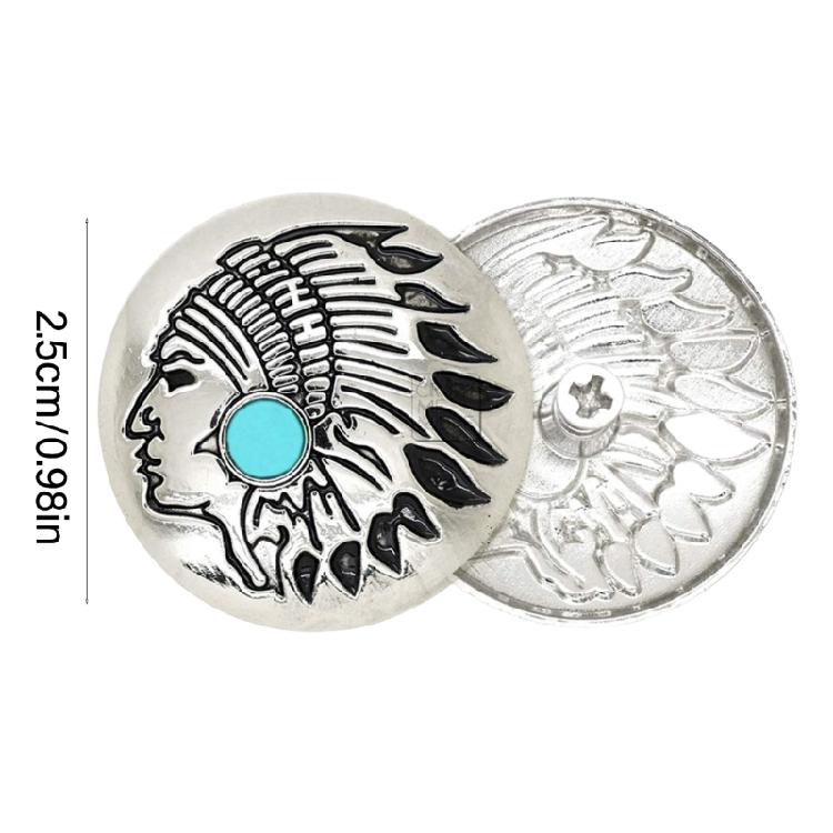 5 Pcs Leather Decorative Buttons Flower Buttons Imitation Turquoise Button for Jewellery Making Clothing Bag Dress