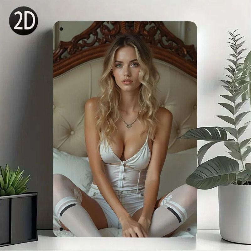 Sexy Girl Metal Tin Sign 20x30 cm for Garage & Workshop Decor