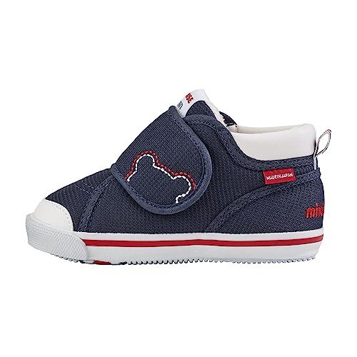 MIKI HOUSE Baby Shoes 10-9374-493, Made in Japan, Sizes 13.5, 14, 14.5, and 15 cm, Second Shoes for Boys and Girls, Red and Navy