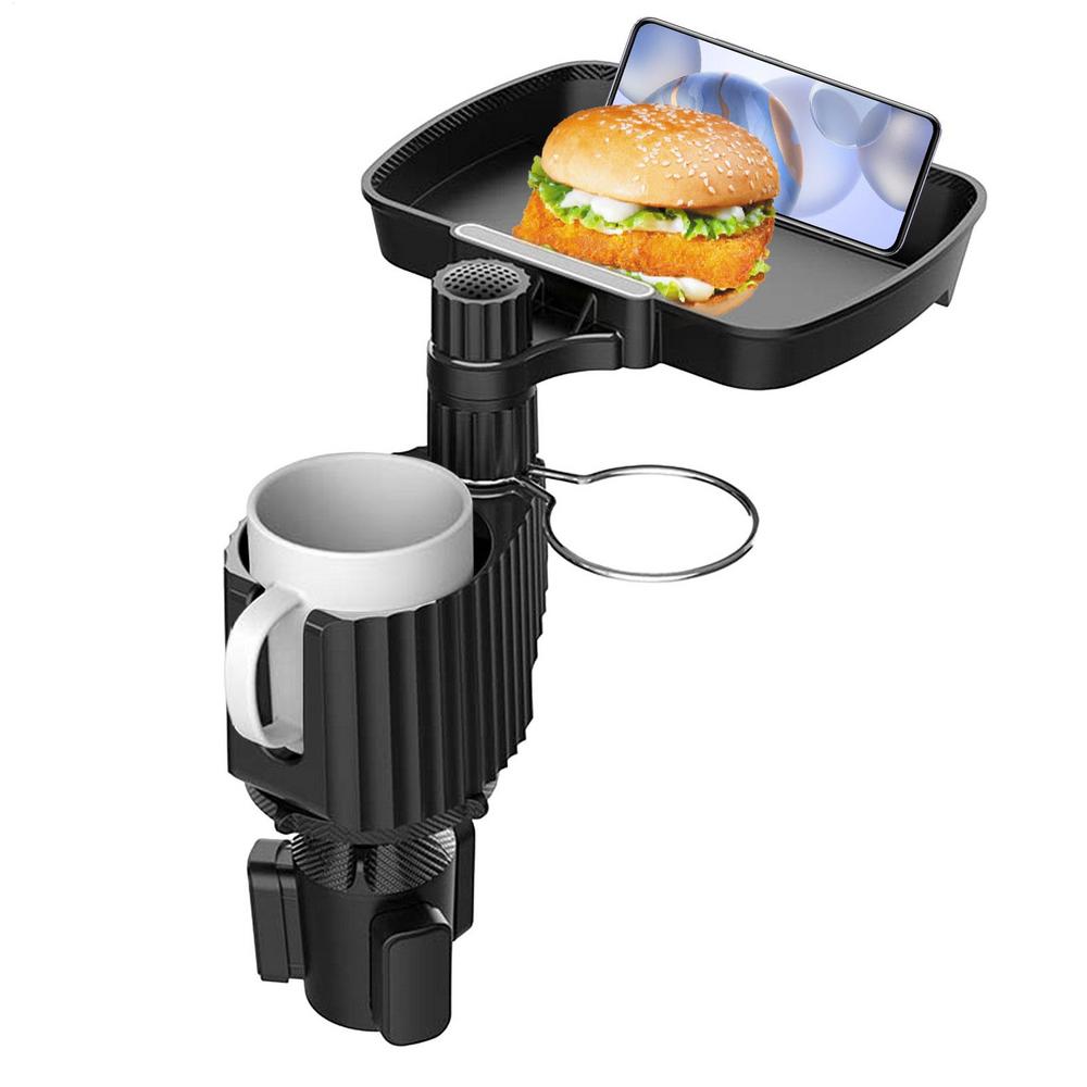 

Car Cup Holder Tray 360 Degree Rotation Universal Car Cup Holder Organizer For Drink Bottle Snack Instant Noodles