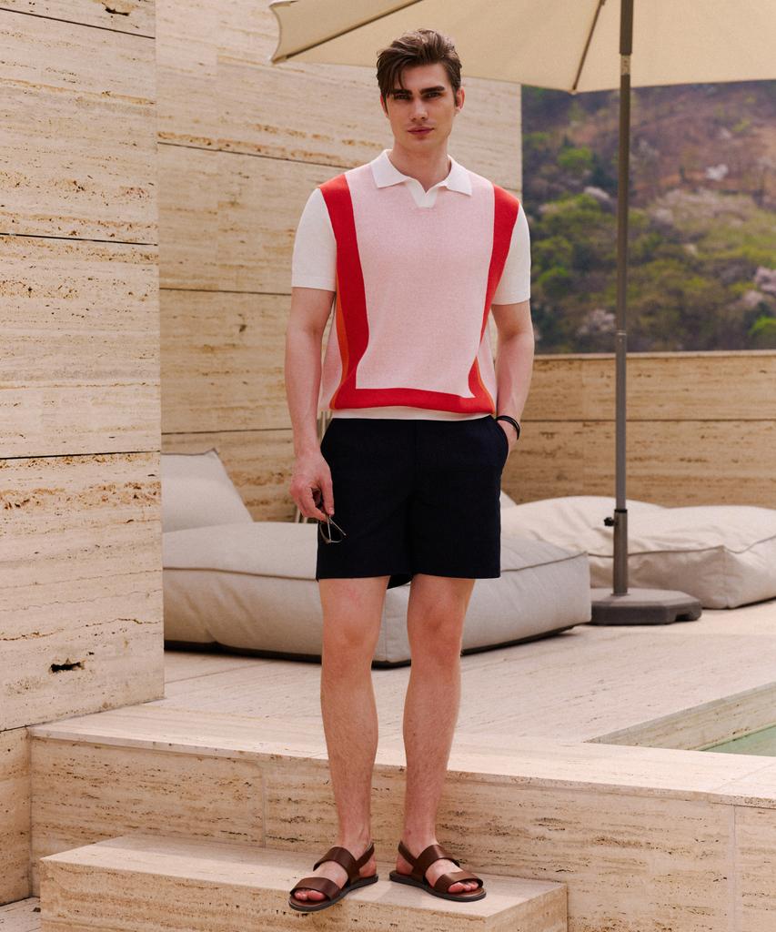 THEKNITCOMPANY (M) Orea Square Jacquard Polo Knit