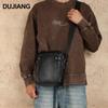 Vintage Top Grain Cowhide Leather Men's Crossbody Shoulder Bag - Fashionable and Casual Commute Bag