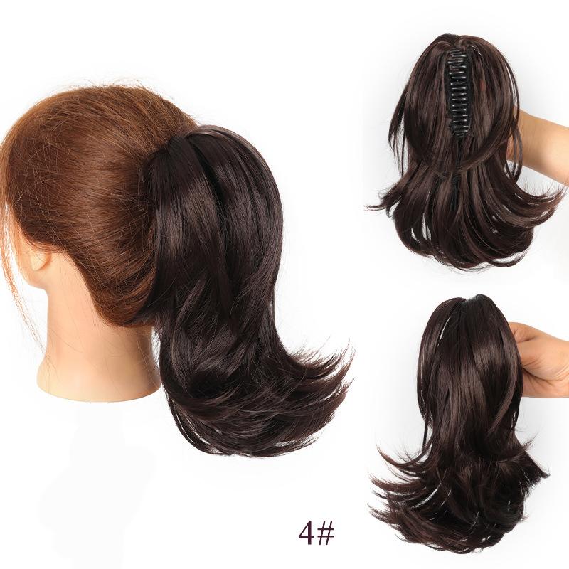 

Парик с конским хвостом с большим зажимом, слегка завитый, пушистый и струящийся синтетический парик, удобный и естественный для ежедневных встреч.