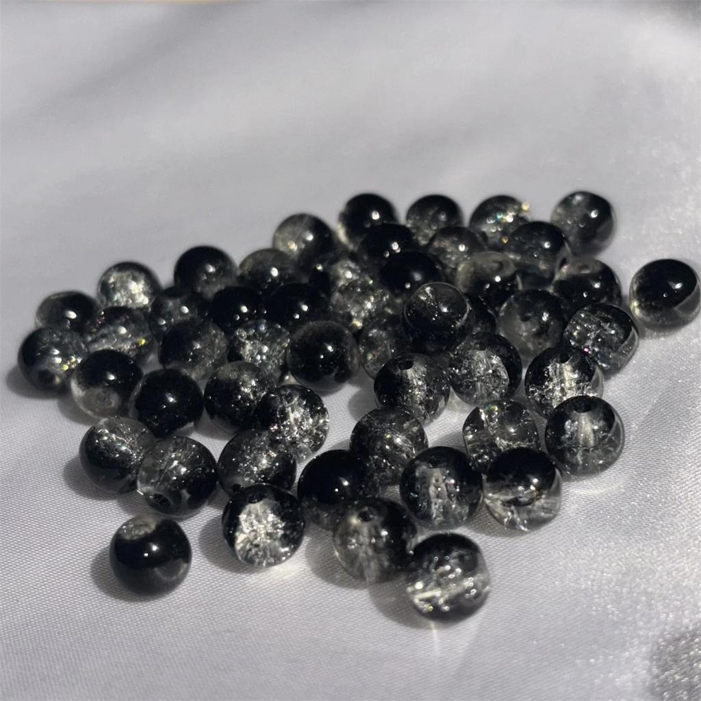 50pcs 8mm Glass Crack Imitation Jade Color Series Round Beads DIY Handmade Necklace Bracelet Loose Beads Jewelry Accessories