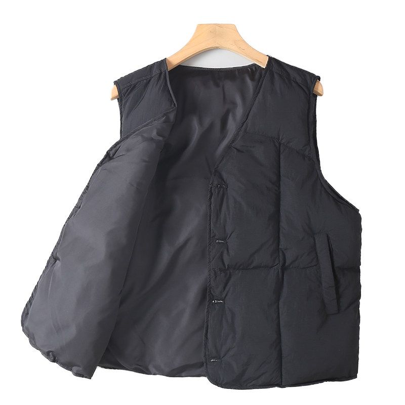 Foreign Trade Surplus Unbranded Men's and Women's Autumn and Winter Air Cotton Vest, Japanese Retro Style, Thickened Warm Sleeveless Cotton Vest