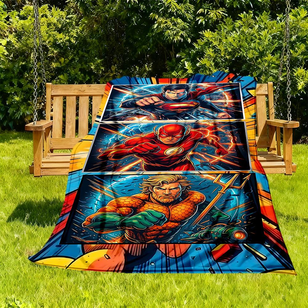 1PC Superheroes Comics Outdoor Blanket Lightweight Flannel, Soft & Warm, All-Season Use for Sofa, Outdoor, Camping, Living Room, Office88