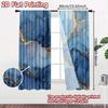 2pcs   2D FLAT PRINTING Curtains (Without Rod) Blue Marble Veins Halloween Festival Popular Curtains&Drapes Polyester Easy