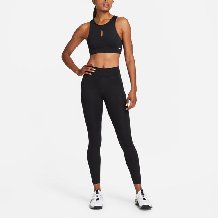 Nike Dri-FIT Solid Logo Medium Support Sports Bra Women Underwear Black DM0657-010