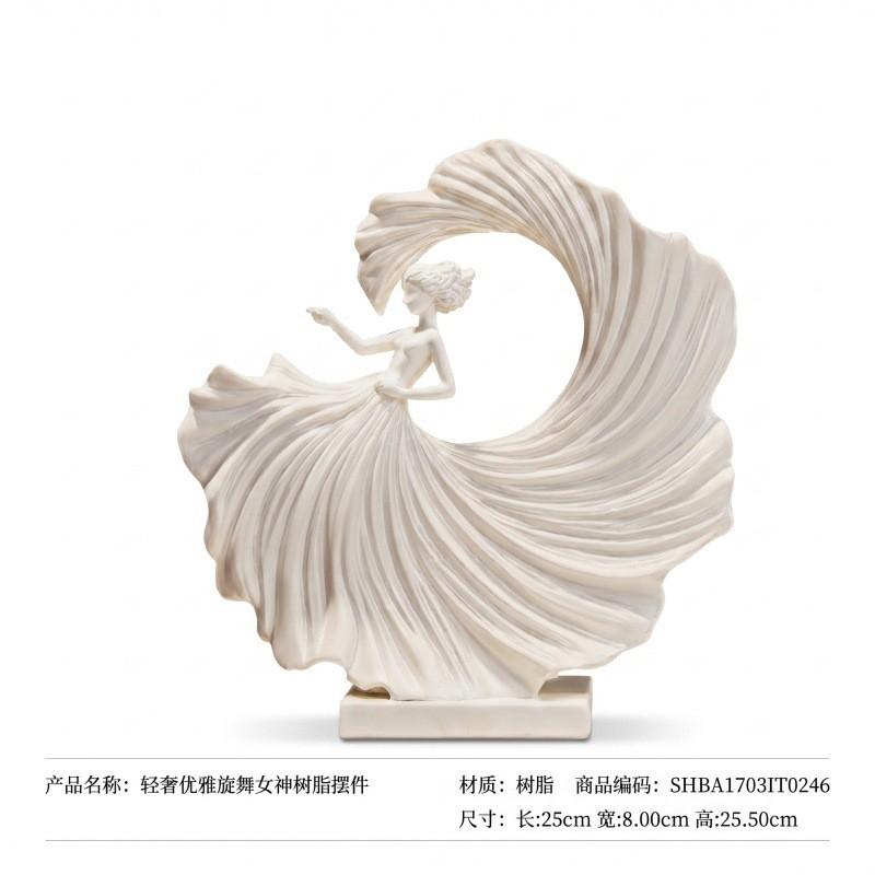 Elegant Dancing Goddess Resin Figurine Decorative Sculpture Living Room Home Office Modern Luxury Interior Accent