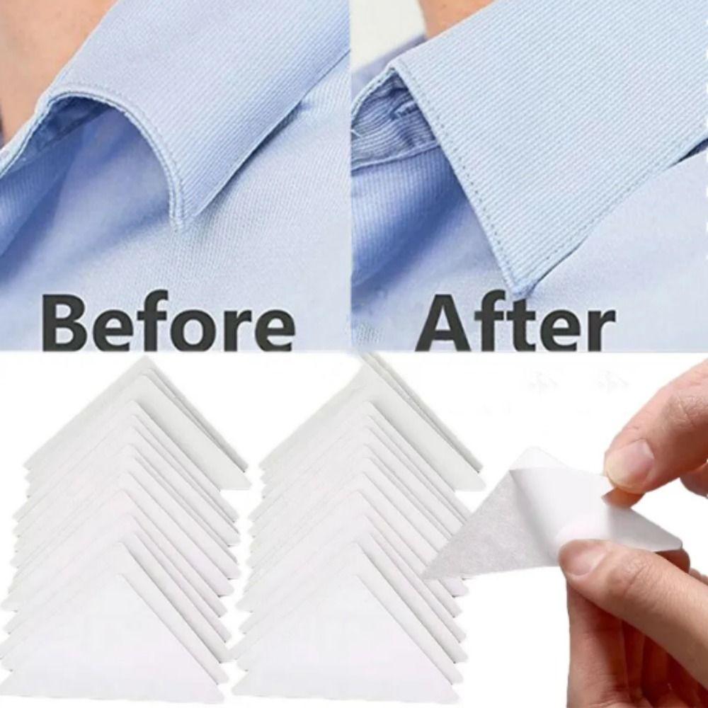 30pcs Transparent Collar Sticker Triangle Fixed Shirt Pad Practical Collar Shaper Shirt