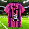 Abbigliamento Familiare T-shirt Maglia da Calcio con Stampa 3D Estiva di Messi. Ampio e comodo, adatto all'uso quotidiano.