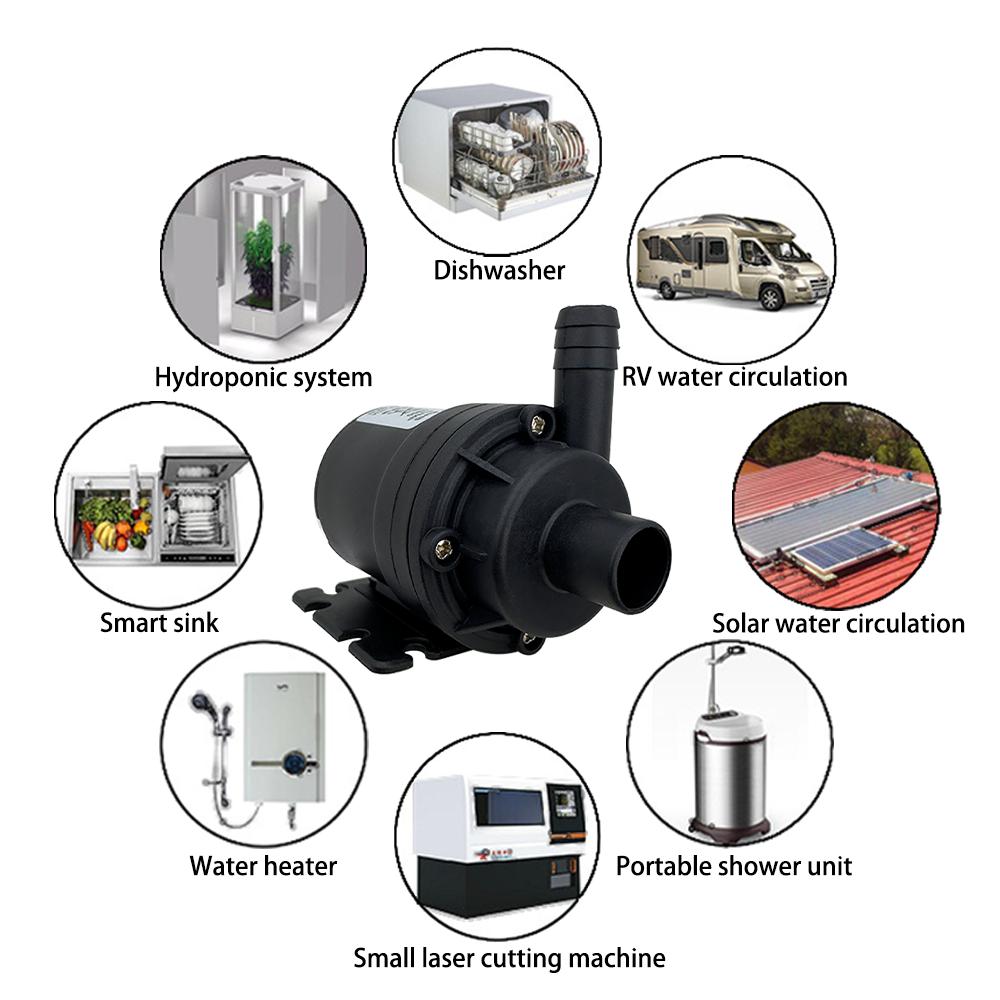 DC12/24V Brushless Motor Water Pump, 1000L/H, 8M Head 1/2" Submersible Pump, Shower Booster Pump, IP68,pagoda Joint