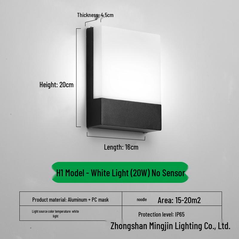 LED Waterproof Outdoor Wall Light for Balcony, Corridor, Courtyard, and Garden