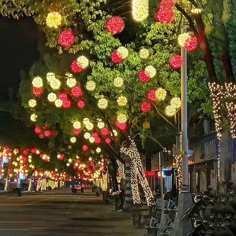 Outdoor Tree Hanging Scenic Area Light String Decoration Colorful Vine Ball Light LED Festival Lighting Atmosphere Light