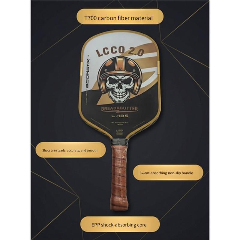 Premium Black Gold Pickleball Paddle LCC0 2.0 Toray T700 Carbon Fiber EPP Core High Rebound Quiet Sports Racket for Indoor Outdoor Play