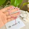 Hand-Woven Pink Crystal Grape Bracelet, Adjustable Size, Fresh Design