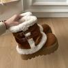 Warm cotton shoes velvet rad winter wear thickened fluffy snow boots women's new beautiful retro thick bottom pile