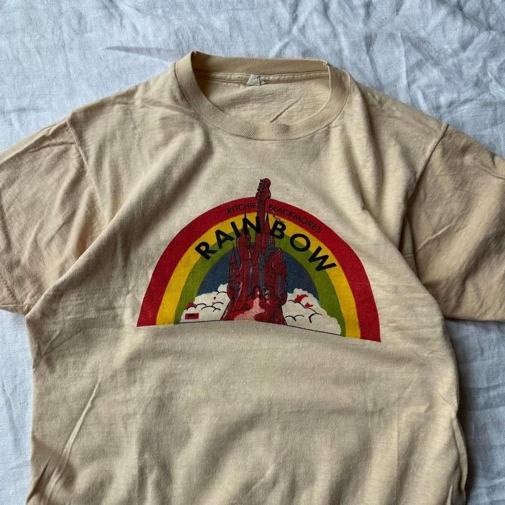 Gildan Shirts Rainbow Band Ritchie Blackmores Sand Color Unisex S to 5XL MQ556 Unisex T-Shirt S