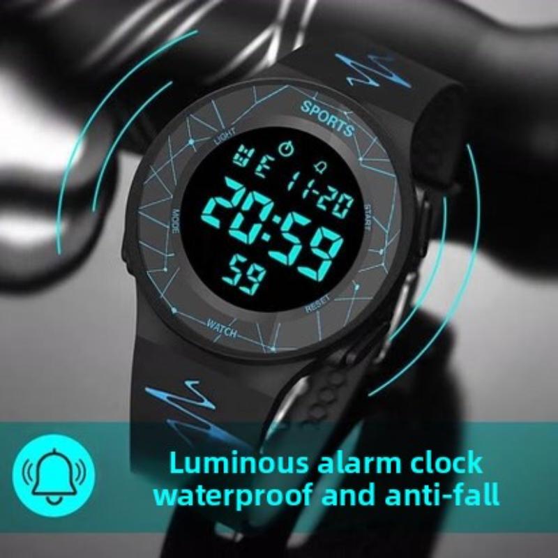 

Glow-in-the-Dark Electronic Watches for Teenagers and Junior High School Students Trendy and Simple Unisex Multifunctional чёрный