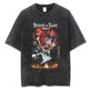Anime Attack On Titan Eren Jaeger Printed T Shirt Men Women Shingeki No Kyojin Manga Tshirts Harajuku Washed T-shirt